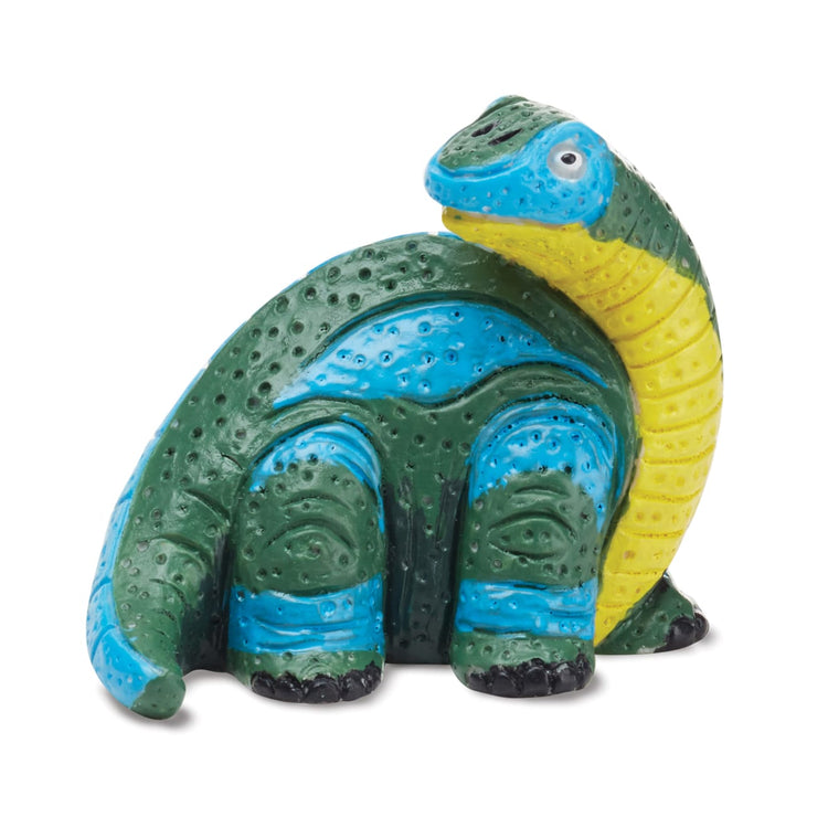 An assembled or decorated the Melissa & Doug Created by Me! Dinosaur Figurines Craft Kit (2 Resin Dinosaurs, 6 Paints, Paintbrush)