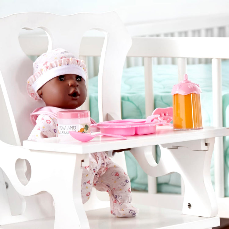 the Melissa & Doug Mine to Love Gabrielle 12" Poseable Baby Doll With Romper, Hat, Pacifier